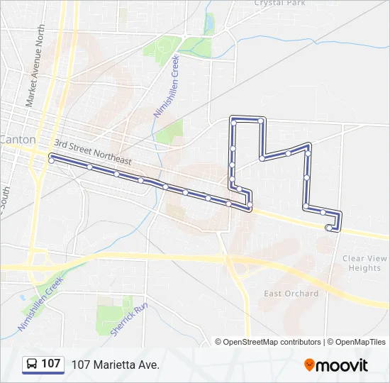 107 Bus Line Map