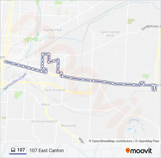 107 Bus Line Map