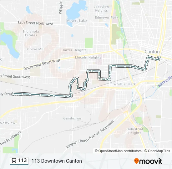 113 Bus Line Map