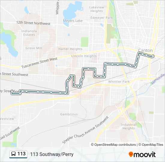 113 Bus Line Map