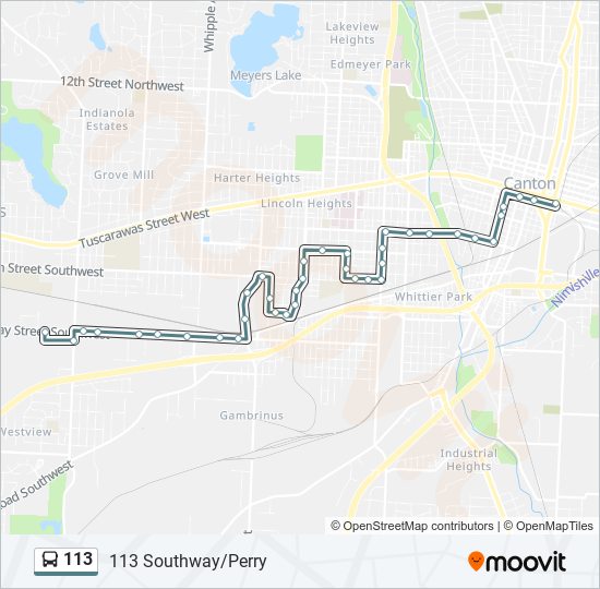 113 bus Line Map