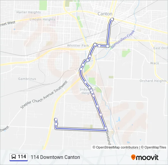 114 Bus Line Map