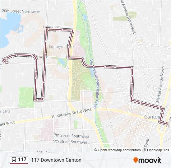 117 bus Line Map