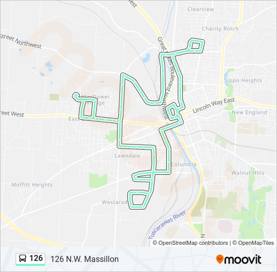 Mapa de 126 de autobús