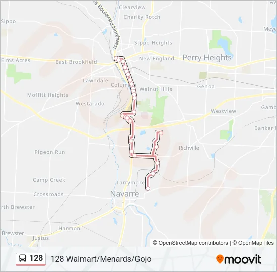 128 Bus Line Map