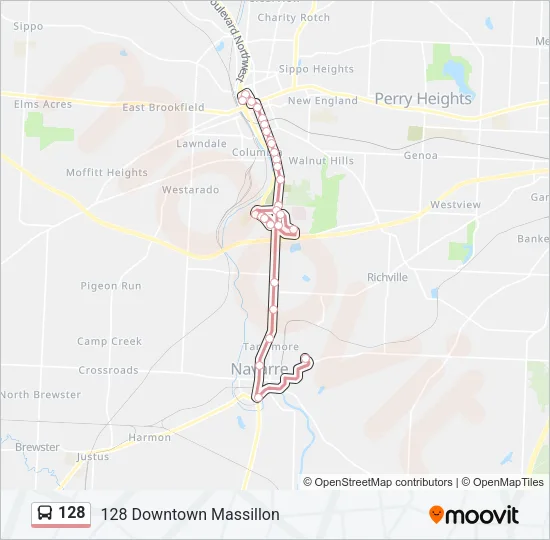128 Bus Line Map