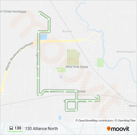 130 Bus Line Map