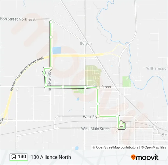 130 Bus Line Map