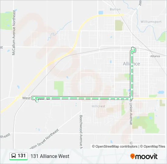 131 Bus Line Map