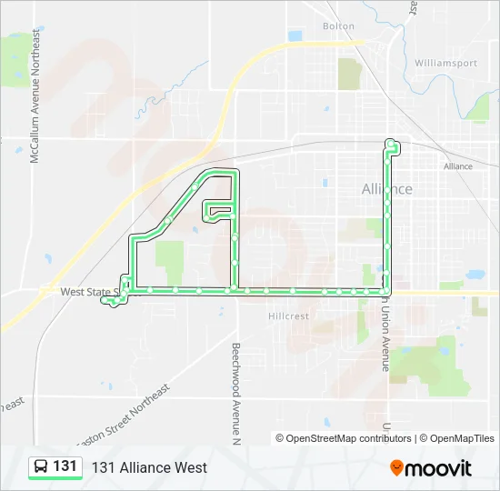 131 Bus Line Map
