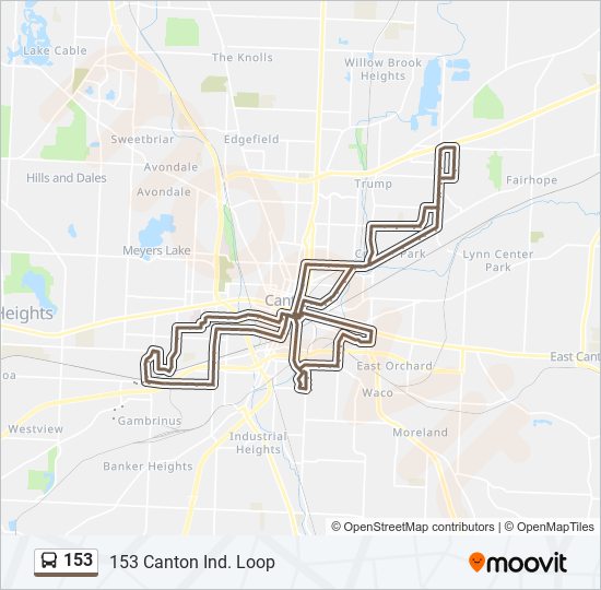 153 bus Line Map