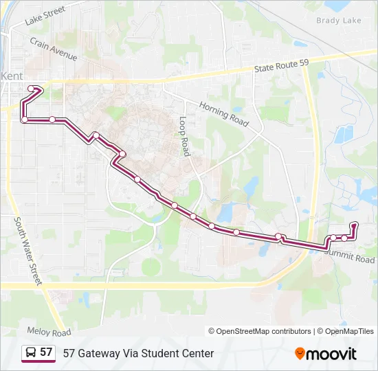 57 Bus Line Map