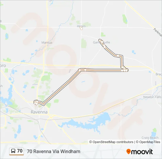 70 Bus Line Map