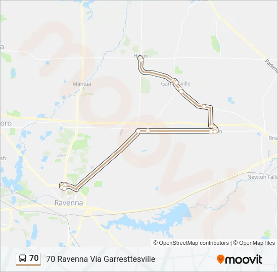 70 Bus Line Map