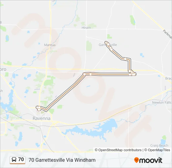 70 Bus Line Map