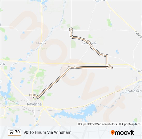 70 Bus Line Map