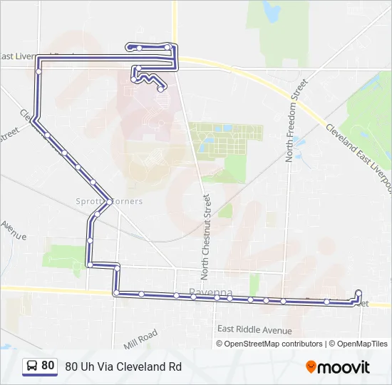 80 Bus Line Map