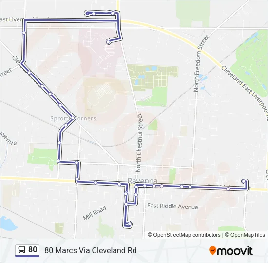 80 Bus Line Map