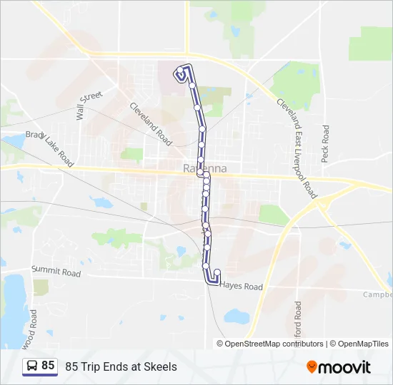 85 Bus Line Map
