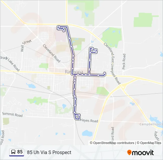 85 Bus Line Map