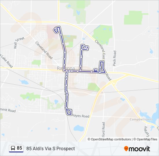 85 bus Line Map