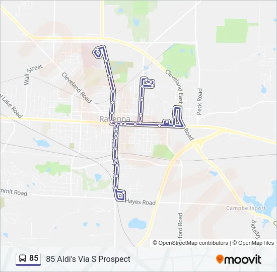 85 Bus Line Map