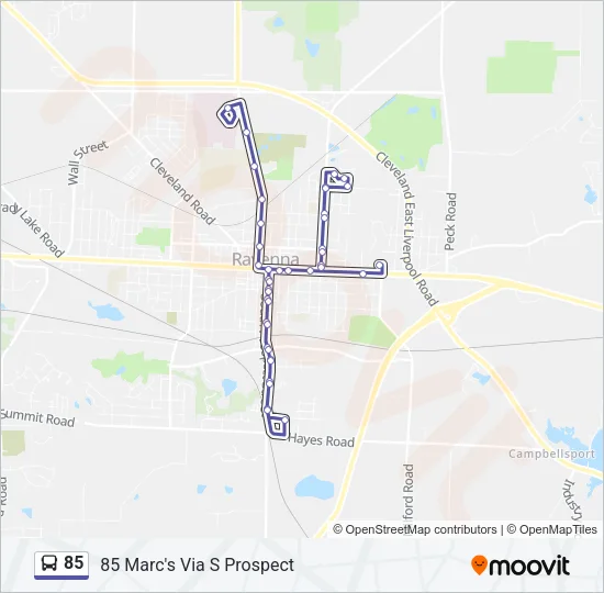 85 Bus Line Map