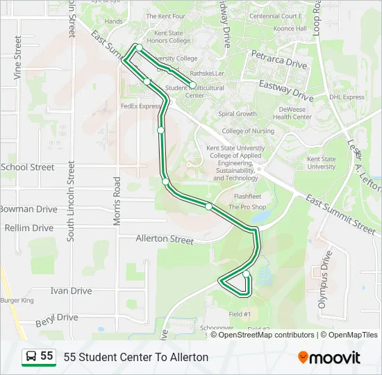55 Bus Line Map