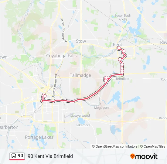 90 Bus Line Map