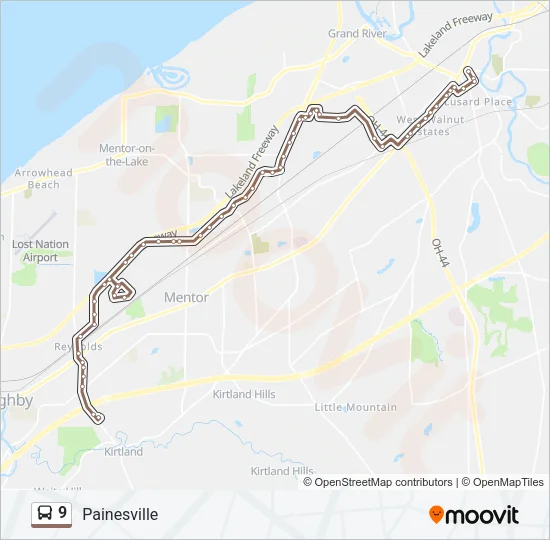 9 Bus Line Map