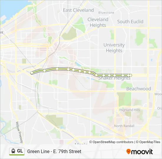 GL Route: Schedules, Stops & Maps - Green Line - E. 79th Street (Updated)