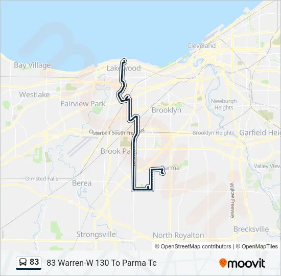 83 Bus Line Map