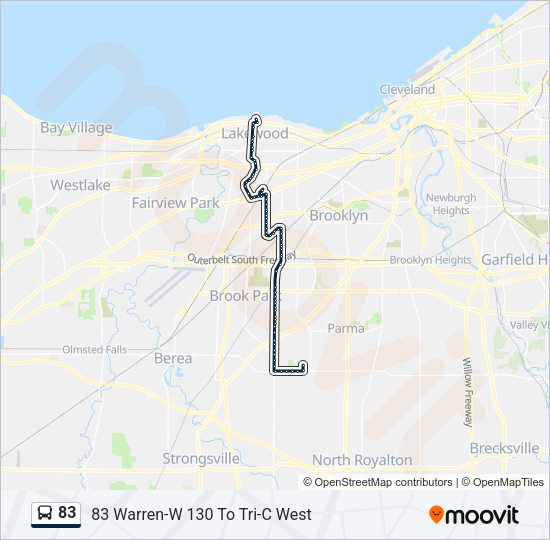 83 bus Line Map