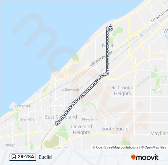 28-28A bus Line Map