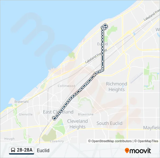 28-28A Bus Line Map
