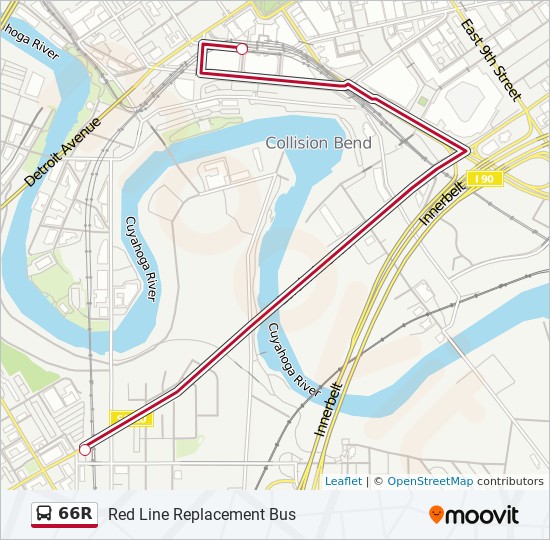 66R Bus Line Map