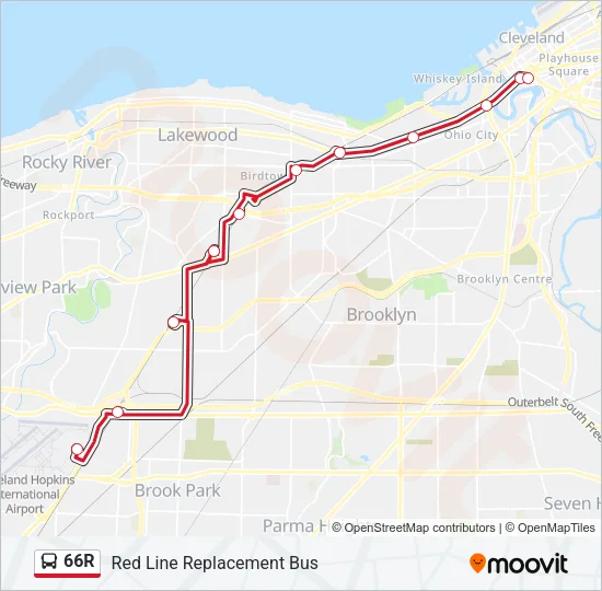66R Bus Line Map