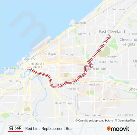 66R Bus Line Map