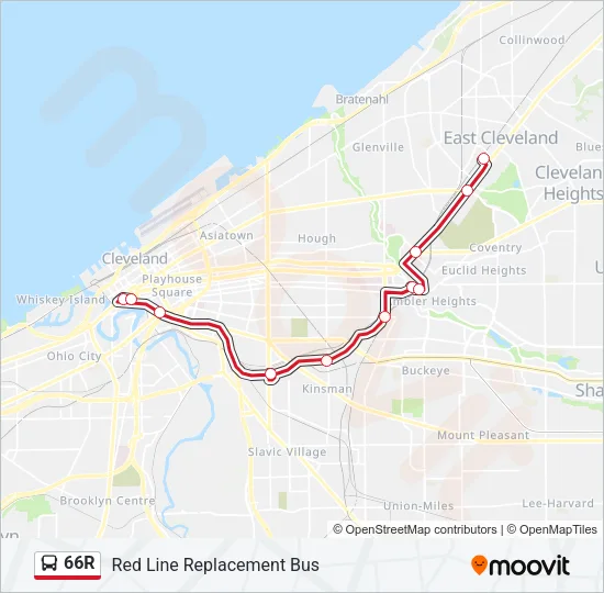 66R Bus Line Map