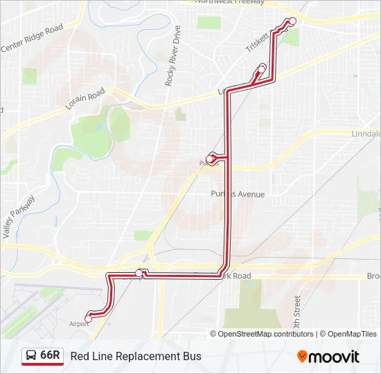 66R Bus Line Map