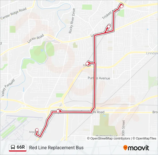 66R Bus Line Map