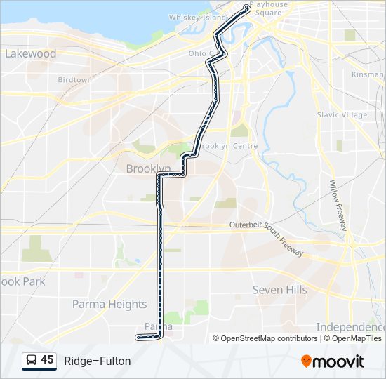 45 Bus Line Map