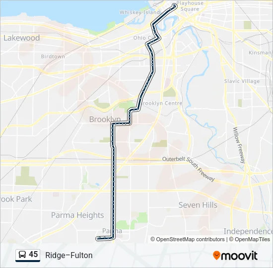 45 Bus Line Map
