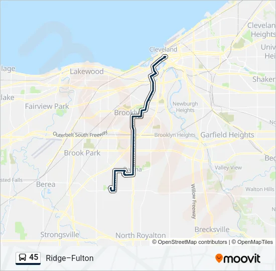 45 Bus Line Map
