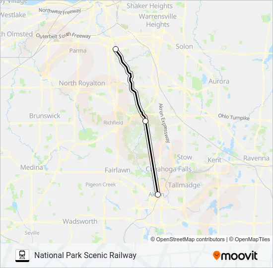 NATIONAL PARK SCENIC RAILWAY Train Line Map