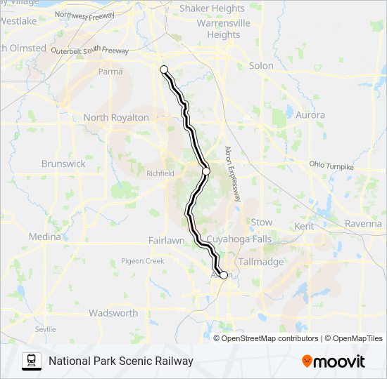 NATIONAL PARK SCENIC RAILWAY train Line Map