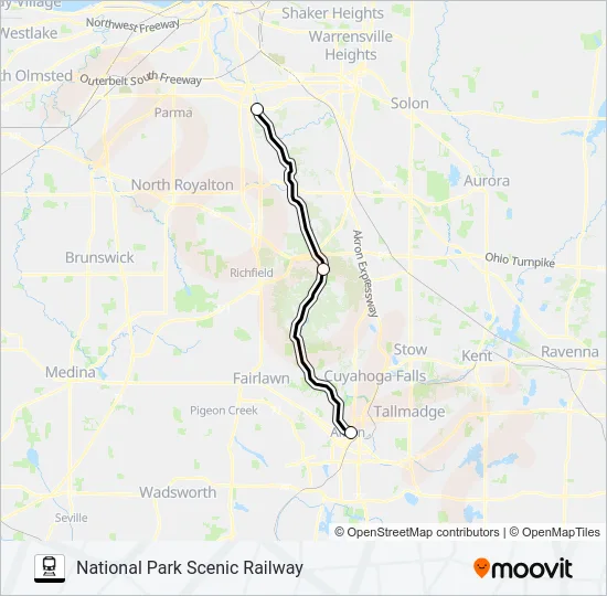 NATIONAL PARK SCENIC RAILWAY Train Line Map