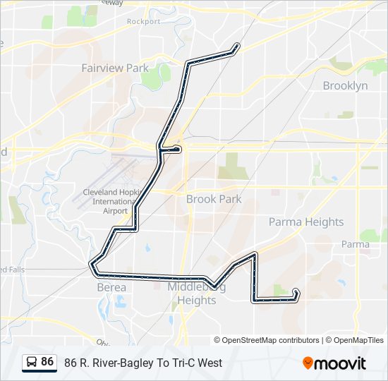 86 Route: Schedules, Stops & Maps - 86 R. River-Bagley To Tri-C