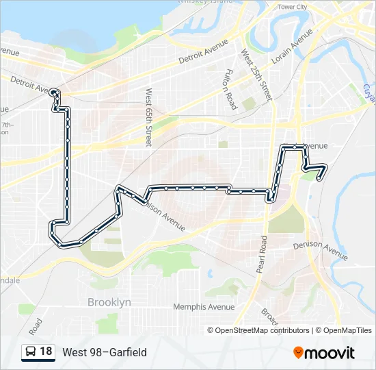 18 Bus Line Map
