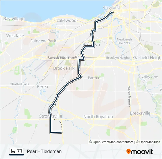 71 Bus Line Map